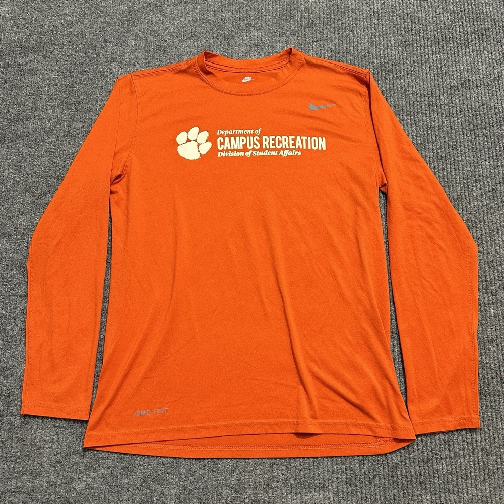 The Nike Tee Dri Fit Mens L Large Orange Clemson Tigers Campus Recreation